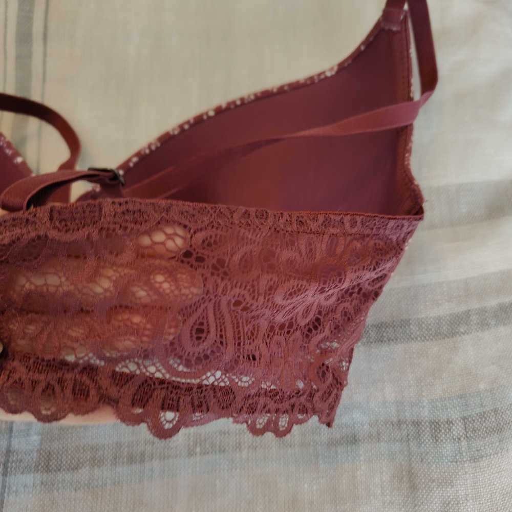 Lucky Brand Women's Burgundy Lace Bra - Picture 4 of 7
